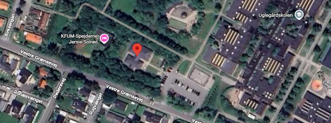 Google maps billedet der viser Familiehuset
