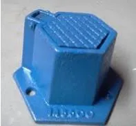 Eksempel på en blå stophane til vandforsyning med 6 kantet form