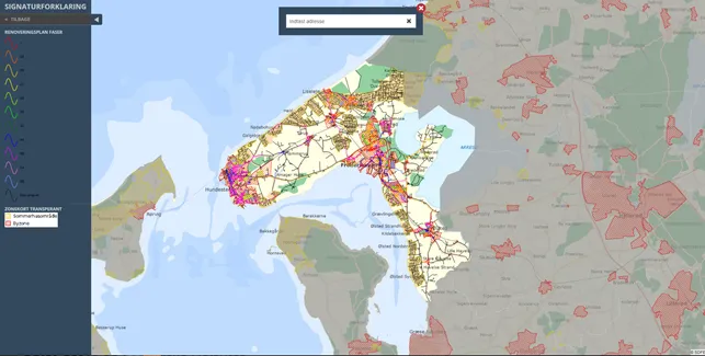 Kort over renoveringsfaser